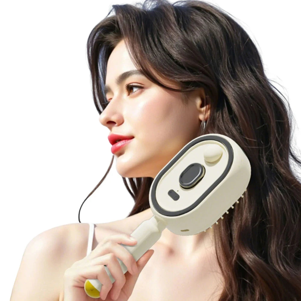 Rechargeable Electric Steam Hair Brush- Instant Silk press